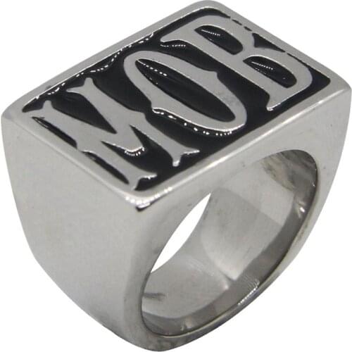 Solid MOB Ring For Man 316L Stainless Steel Punk Style Jewellery Size 8-14