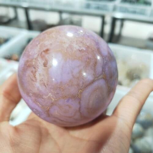 Natura Purple Mica Ball Quartz Crystal Sphere Chakra Healing Crystal Stone Meditation Mineral Specimen Home