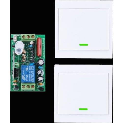 AC 220 V 1CH Wireless Remote Control Switch System Receiver + Wall Panel Remote Transmitter Sticky Remote Smart Home Switch