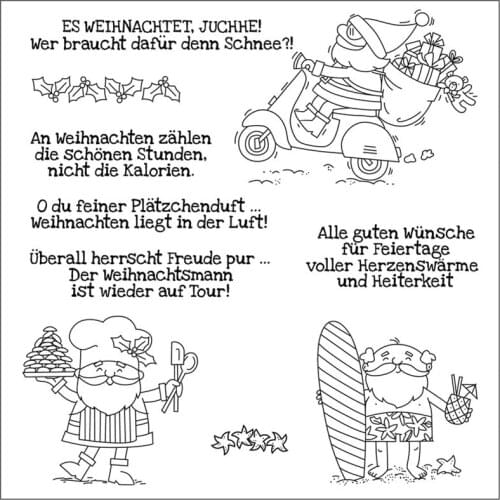 German Santa Claus Text Silicone Clear Rubber Stamp Sheet Cling Scrapbooking DIY Cute Pattern Photo Album Paper Decoration