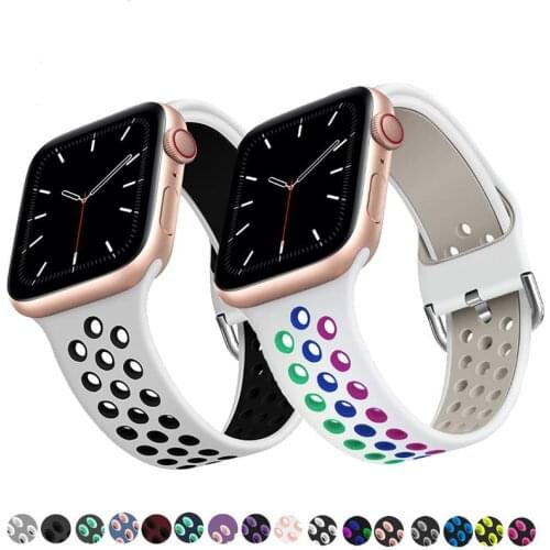 Silicone Strap For Apple Watch Sport Band series 6 se 5 4 3 wristStrap for iphone watchband 38mm 42mm for iwatch band 44mm 40mm