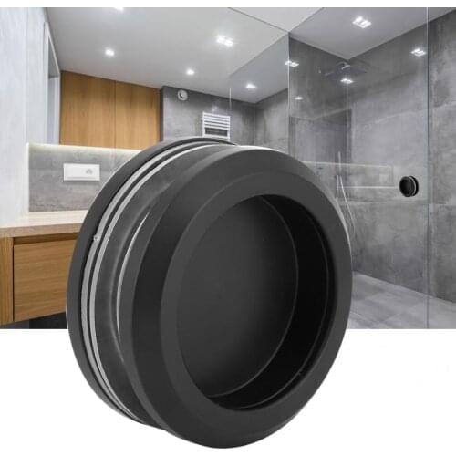 Black Sliding Door Pull Aluminum Alloy Round Glass Door Handle Pulls Cabinet Knob door knob Furniture Hardware Accessories