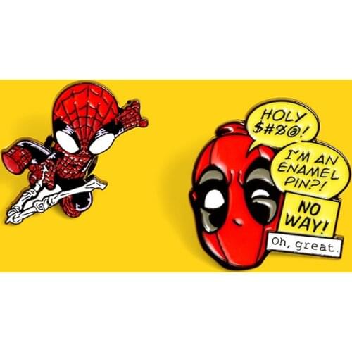 Marvel Creativity Spider Brooch Shirt Alloy Enamel Pin Broche for Men Women Badge Pins Brooches Jewelry Accessories