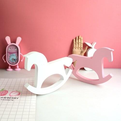 Nordic Nursery Decor Wooden Horse Figurine Kids Childrens Room Decoration Scandinavian Best Christmas Gifts For Kids Room
