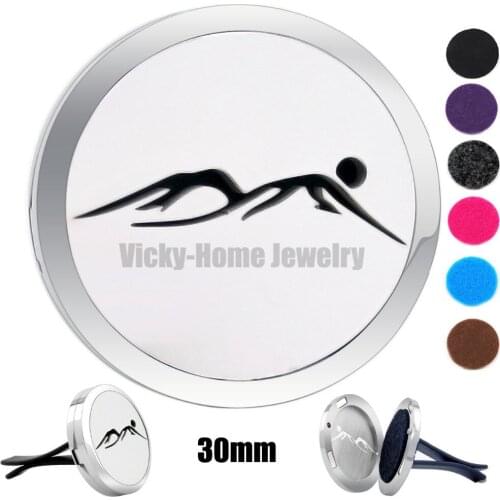 Sunrise 30mm 316L Stainless Steel Essential Oil Car Locket Aroma Car Aromatherapy Locket drop shipping