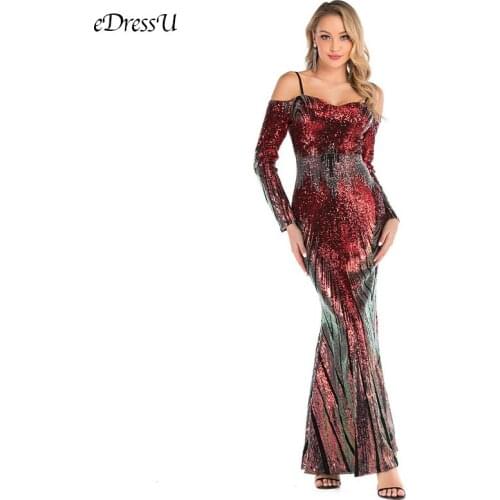 Spaghetti Straps Evening Dress Gradient Color Party Dress Gliter Vestido de Fiesta Backless Dress Elegant Prom Dress YMY-A2977