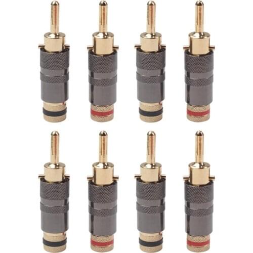 1 Pair All Copper-plated Real Gold Speaker Amplifier Binding Posts Banana Plug Quick Connectors