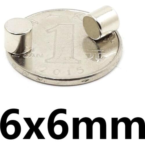 20/50/100pcs 6x6 mm N35 Round Magnets 6mmx6mm Neodymium Magnet Dia 6x6mm Permanent NdFeB Strong Powerful Magnets 6*6 mm