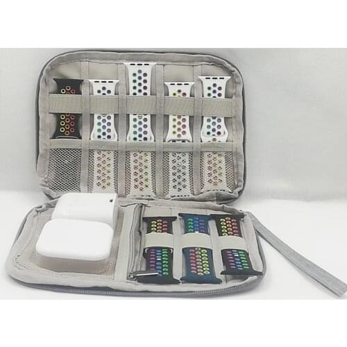 2021Multifunction Portable Watch Strap Organizer Watch Band Box Storage Bag Watchband Holder Watch Travel Case Pouch Black Gray