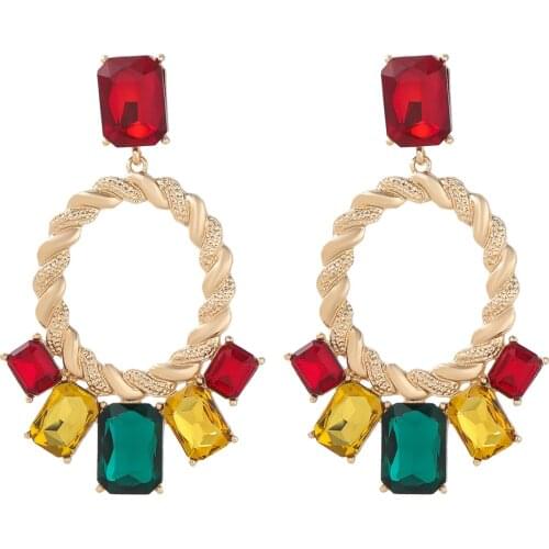 3Colors Women Fashion Crystal Dangle Earrings Jewelry Hot Sale Gilrs' Geogous Collection Earrings Accessory