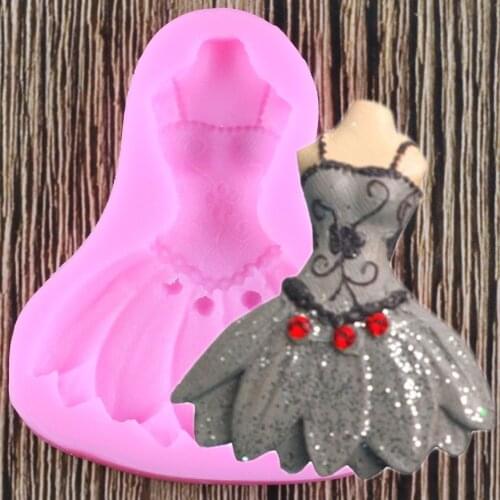 3D Skirt Silicone Mold Party Cake Decorating Tools Fondant Cake Baking Mould Chocolate Candy Clay Gumpaste Moulds