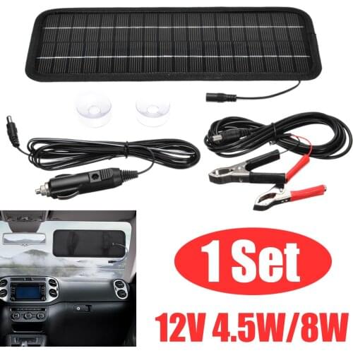 Solar Panel Battery Charger 4.5W 8W 12V Supplement Charging Solar Power Panel for Cars Boats Motor Portable Solar Charging Board