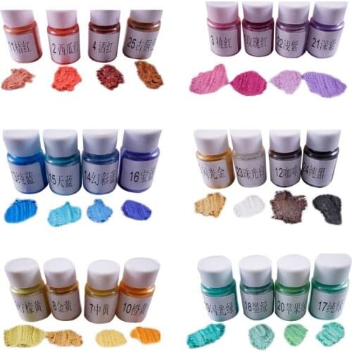 4 Pcs/set DIY Crystal Epoxy Pearlescent Powder Slim Material Mica Glitter Crystal Mud Filler