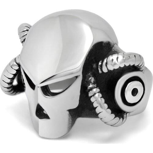 7-12 US Size Male Arrogance Ring Man Disc Horn Ring Titanium Steel Personality Jewelry Rings,Handmade Polished High Quality