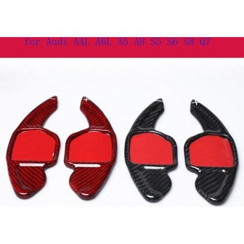 Car Accessories 2PCS Quality Carbon Fibre Steering Wheel Shift Paddle Shifter for Audi A4L A6L A5 A8 S5 S6 S8 Q7