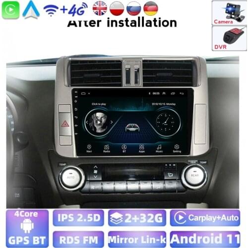 Quad Core Android 2GB+32GB Car Multimedia Player Navigation GPS For Toyota Prado 150 2009-13 Stereo Auto Head Unit Support WIFI