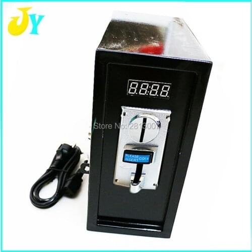 Coin operated Timer Control Board Power Supply box, coin box with 6 type multi coin selector, timer board, reset counter