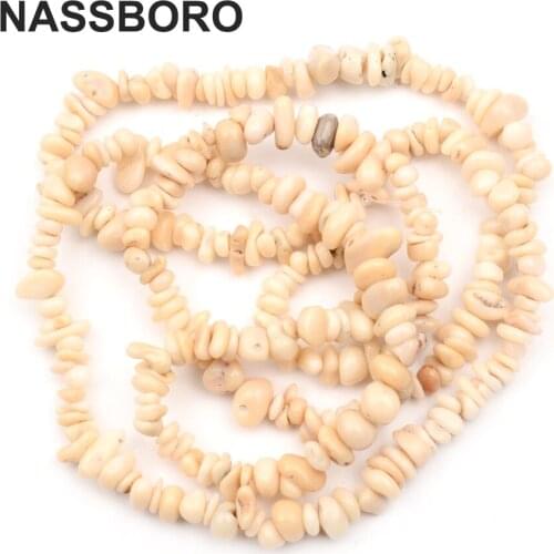 Natural Ivory white Stone Beads Irregular Gravel Stone Beads Chips Beads Jewelry Bracelet Making DIY 83cm Strand Size 6~8mm