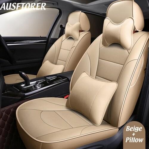 AUSFTORER Custom Cowhide Seat Covers for Volkswagen (VW) Touareg 2011 2012 Accessories Automobiles Seat Cover for Car Protectors