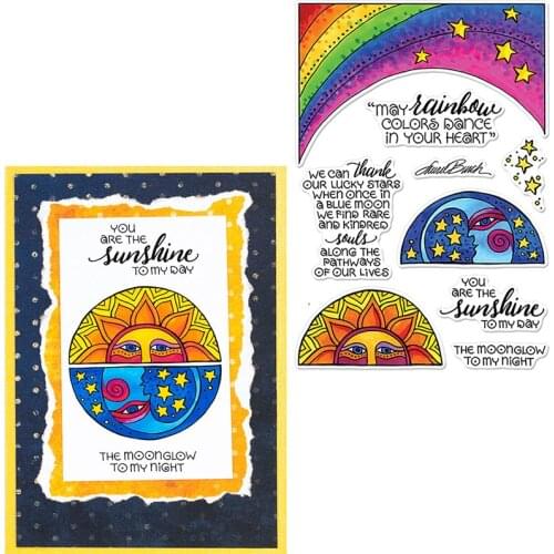 Day&Night&Rainbow Clear Stamp Sky Scene Clear Transparent Silicone Stamps 2020 For DIY Card Making