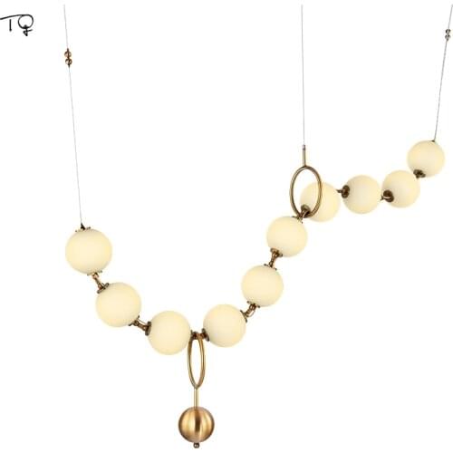 Nordic Designer Necklace Glss Ball Pendant Lights Post Modern Suspension Living Room Luminaire Restaurant Hall Bar Stairs Hotel