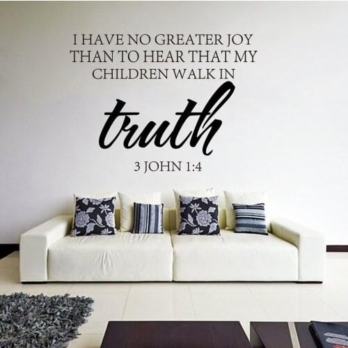 Truth John 1:4 Bible Verse Wall Decal Bedroom Living Room Bible Verse Religion Quote Wall Sticker Vinyl Home Decor Art Mural