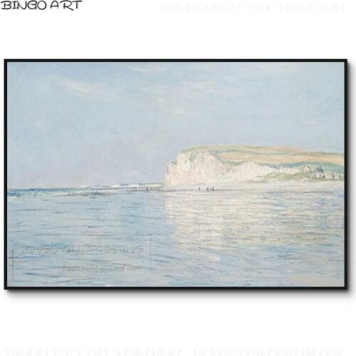 Reproduce Cloud Monet Artwork Low tide in Pourville Oil Painting on Canvas Handmade Monet Painting for Living Room Decoration