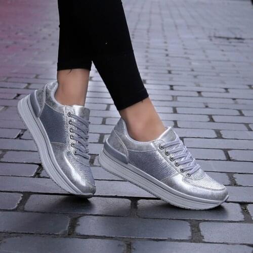 Large Size 41 Fashionable Striped Casual Womens Shoes Fashionable Thick Sole Increased 6cm Running Shoes
