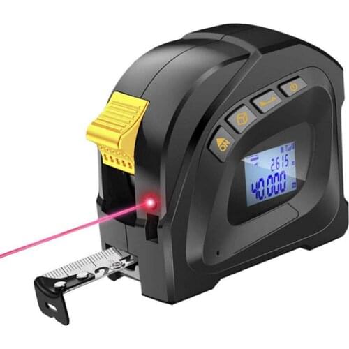 40M 2-in-1 Laser Measuring Tape Retractable Digital Electronic Metric Inches Distance Tape Measure Multi Angle Measuring Tool