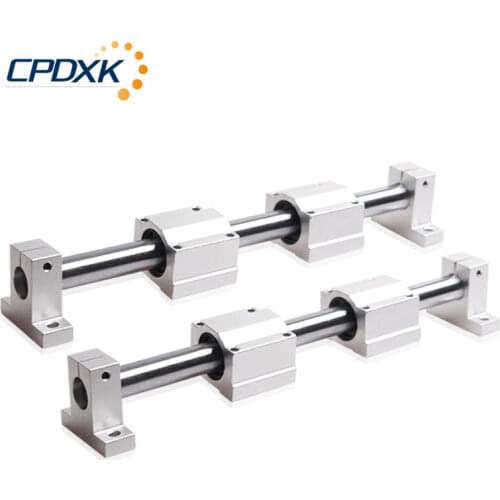 Linear Rail 12mm Linear Shaft + Linear Bearing Housing SCS12UU + Linear Rail Clamp SK12 for DIY CNC Routers Mills Lathes