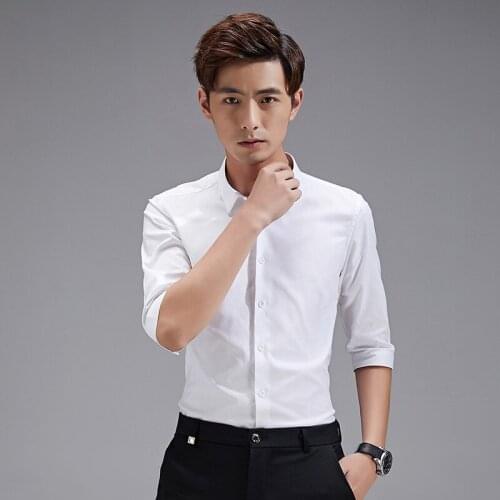 2019 New Arrival Mens Shirts Fashion Summer Half Sleeve Shirts For Men Cotton Shirts Men Luxury Brand Clothing