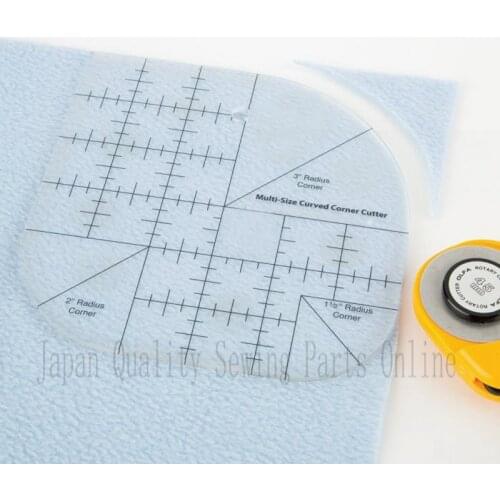 NON slip Multi-size curved corner cutter Quilt Ruler NEW Round 1.5" 2" 3" radius corner #MSSD-01S