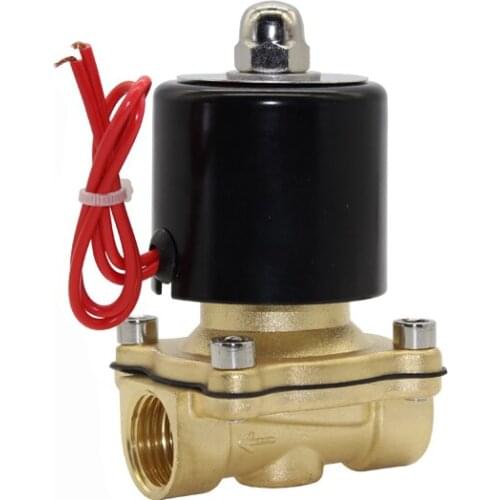Normally Closed Brass Electric 2W Solenoid Valve AC220,DC24V/12V,Pneumatic Valve For Water Air Oil