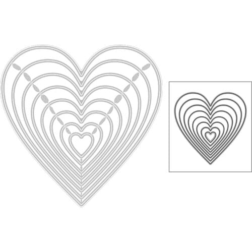 2020 New Hot Valentines Day Love Heart Background Layered Metal Cutting Dies and For Die Scrapbooking Foil Cut Crafts No Stamps
