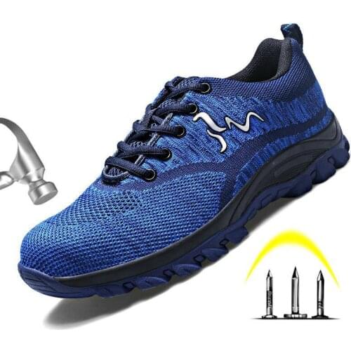 Refreshing Breathable Mesh Safety shoe Boots Wear-resistant Comfort Anti-smash Puncture Casual Work Protective Shoes YXZ006