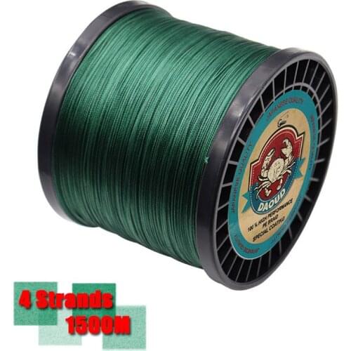 DAOUD 1500M 4 Strands Braided Line PE Braided Fishing Line Multifilament Fishing Line Carp Fishing Saltwater/Freshwater