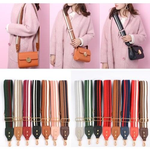 5cm wide Bag Strap canvas cotton fabric Shoulder strap belt Chromatic stripe DIY bag accessories adjustable 140~88