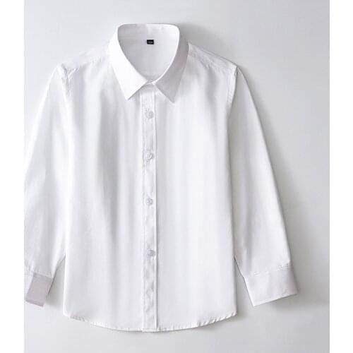 Kids Shirt Children Boys Shirts Chlidren Kids Baby Girls Boys Button Shirts Tops White Blouse Formal Wear школьная одежда