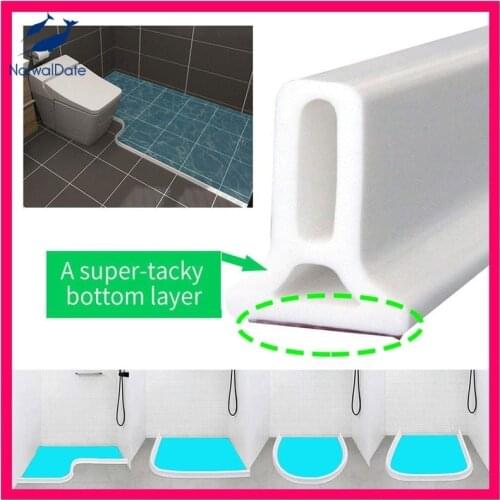 Home Water Retention System Silicone Threshold Water Dam Self-Adhesive Bath Shower Barrier Retainer Seal Strip Bathroom Kitchen