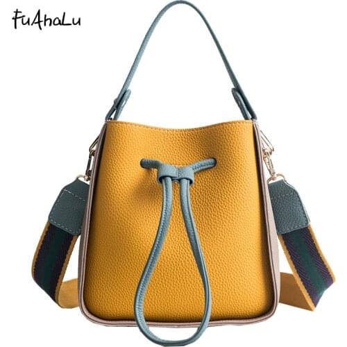 FuAhaLu new tide fashion hit color portable Messenger bag mother Korean version of the broadband shoulder bag