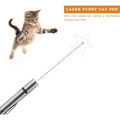 Funny Cat Teaser Toys 4 Modes Interactive Playing Chaser Pointer Light Pen USB Rechargeable Kitten Pet Supplies
