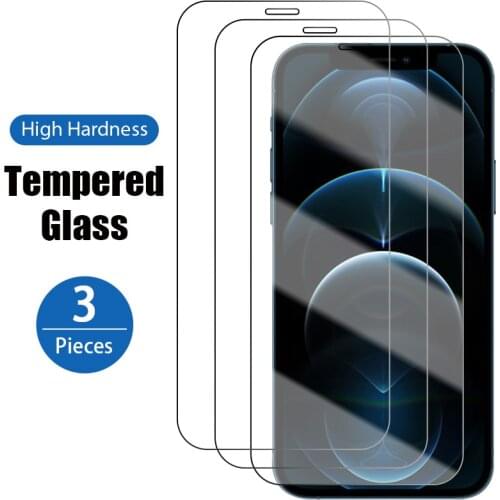 3/PCS Tempered Glass for iPhone 11 12 Pro Max 12 Mini HD Front Glass for iPhone X XR XS Max 7 8 6 6s Plus 5 5S SE 2020 Protector