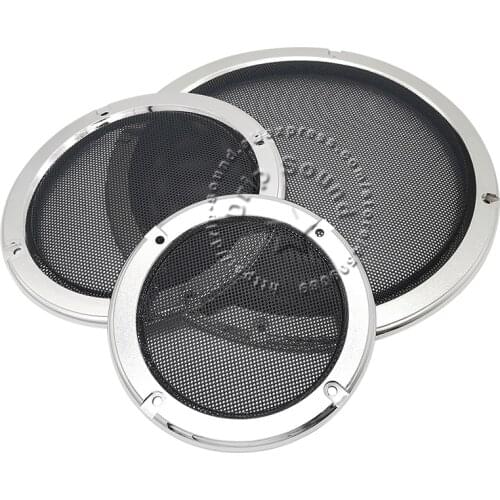 For 4"/5"/8" inch Car Audio Speaker Conversion Net Cover Decorative Circle Metal Mesh Grille Protection #Silver+Black