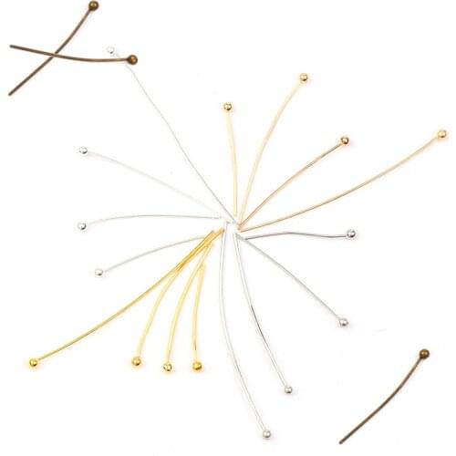 Factory Fashion Gold&Silver Plated Ball Head Pins Copper Beads DIY Jewelry Findings Accessories Metal Embellishments Craft