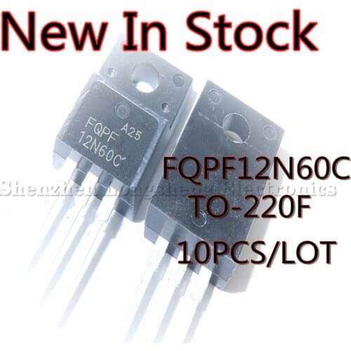10PCS/LOT New 12N60C FQPF12N60C TO-220F 12A600V FET MOSFET In Stock
