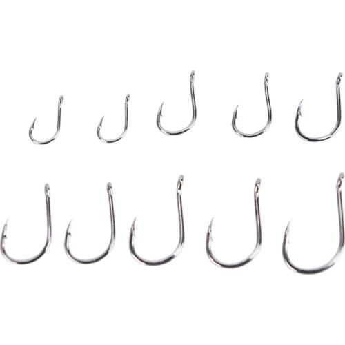 100pcs/ Box Japan Izu Fish Hook High Carbon Steel Barbed In Fly Fishing Hook Worm Pond Fishing Bait Holder Jig Hole Pesca Hooks