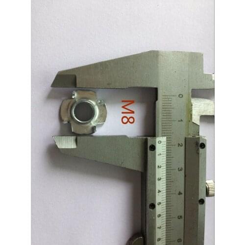 100pcs M8 4 Prong T Nuts Zinc Plated T Nut Blind Barrel Captive Nut Knock In Wood