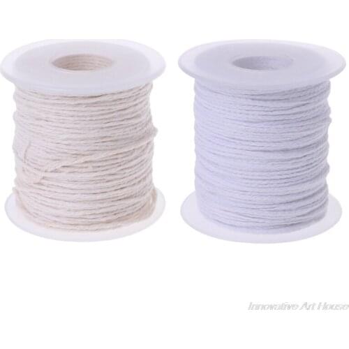 61m Cotton Braid Candle Wick Core Spool Non-smoke DIY Oil Lamps Candles Supplies D30 20 Dropshipping