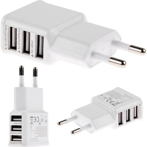 Adapter 2A 5V 3USB 3 usb Ports EU Plug Wall Charger for iPhone 4s 6 6s 5 5s HTC Samsung galaxy s8 s7 s6 note 3 note 4 5 6 50pcs
