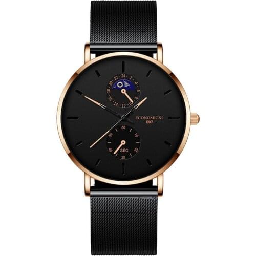 2020 Fashion Casual Luxury Mens Watches Ultra Thin Mesh Steel Gold Belt Watch Men Business Quartz Wristwatch Reloj Hombre